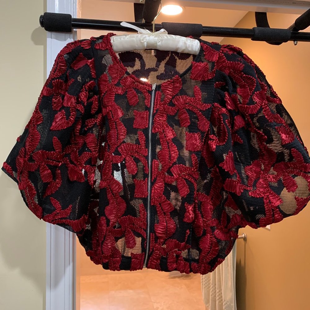 Black and red mesh jacket